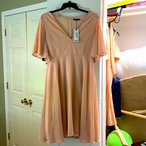 Boohoo beautiful Wedding Guest Dress. Really nice with Silver heels